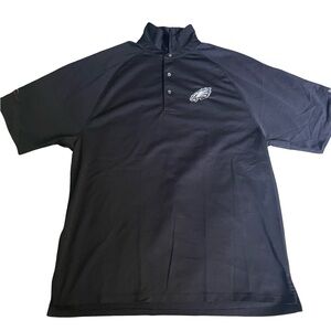 Philadelphia Eagles Reebok Black Collared Polo Size Medium Polyester
